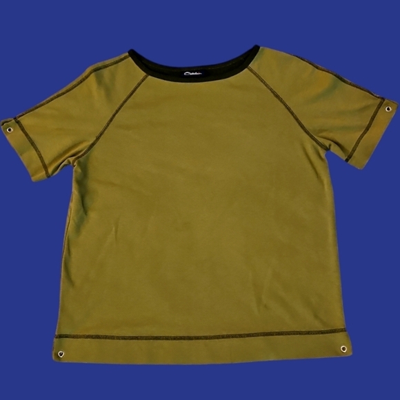 VTG CATALINA 1970s Army Green Grommet Short Sleeve Unisex T-shirt - Picture 1 of 7